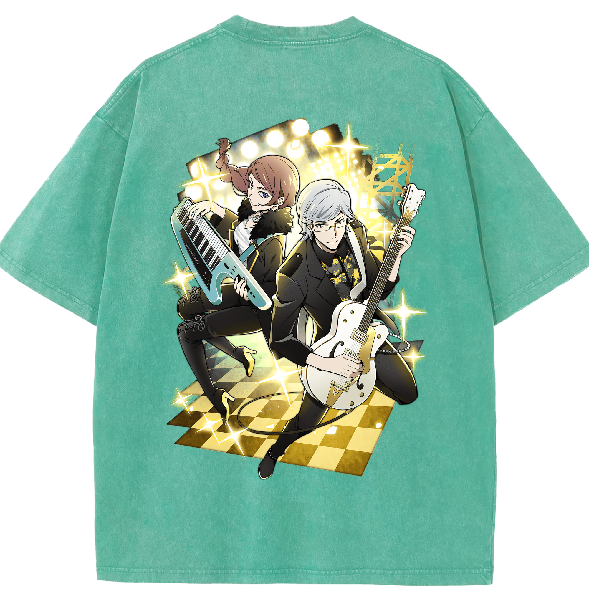 （画像用） 文豪ストレイドッグス Bungo Stray Dogs 綿100% ヴィンテージ風 半袖Tシャツ（背面プリント）
